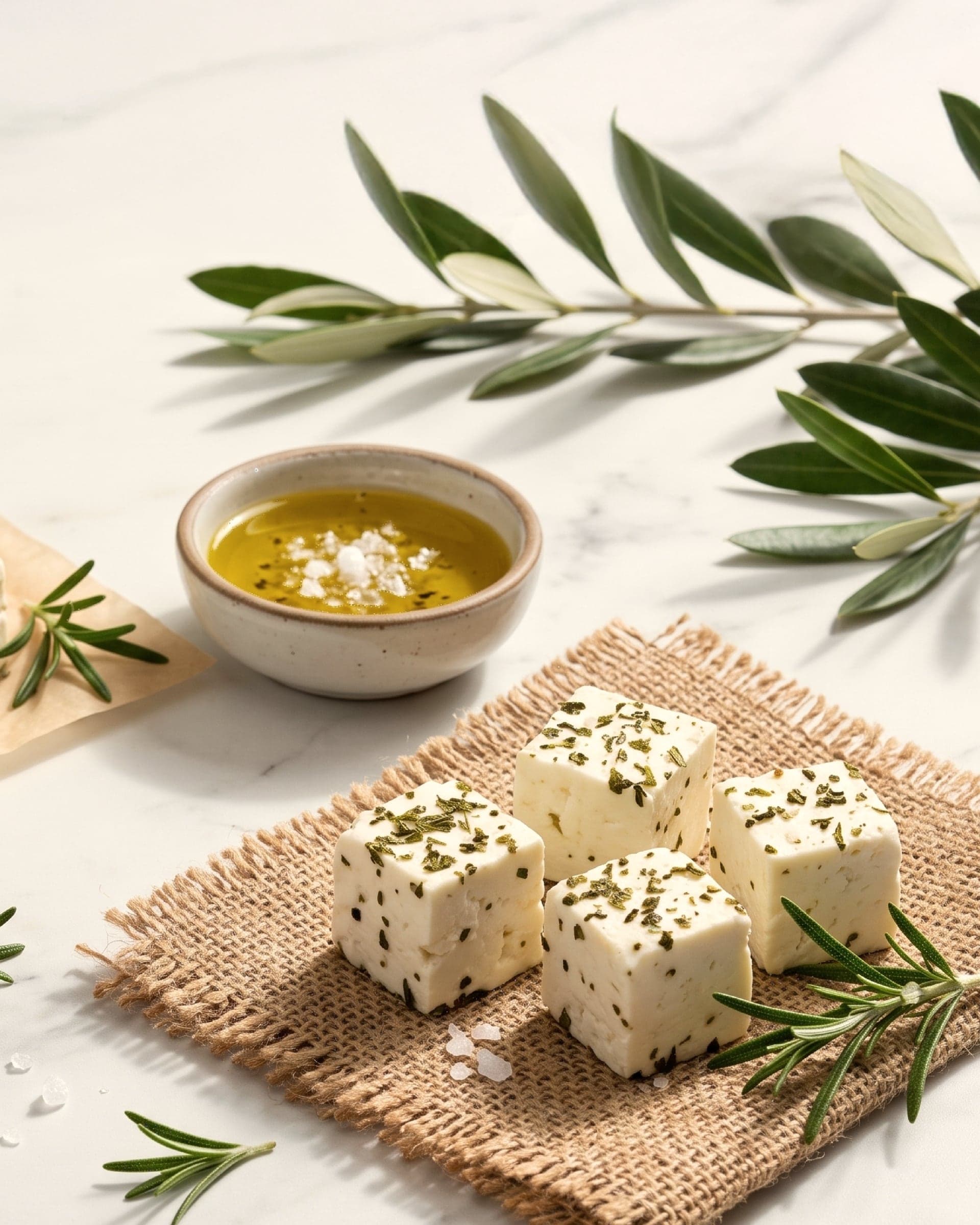White cheese with zaatar